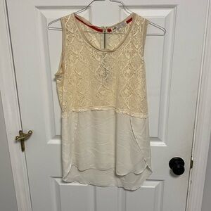 Jolt size large lace cream tank top.